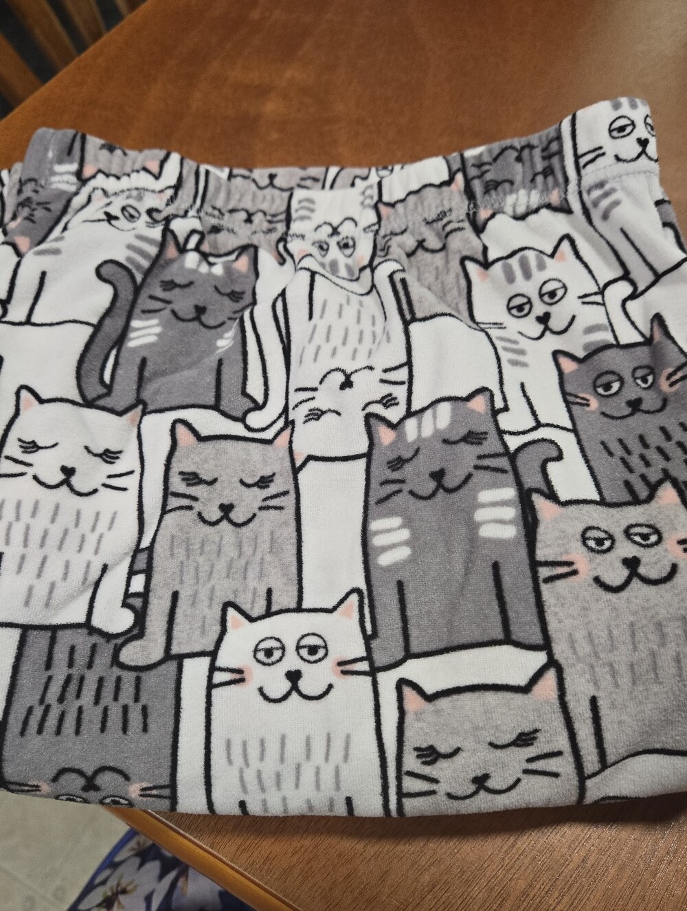 Cozy Gray & White Cat Print Pet Pjay Pants Sizw 2x Womens
